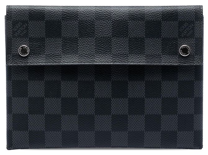 Clutch Louis Vuitton Damier Graphite Alpha Pochette MM Nera Nero