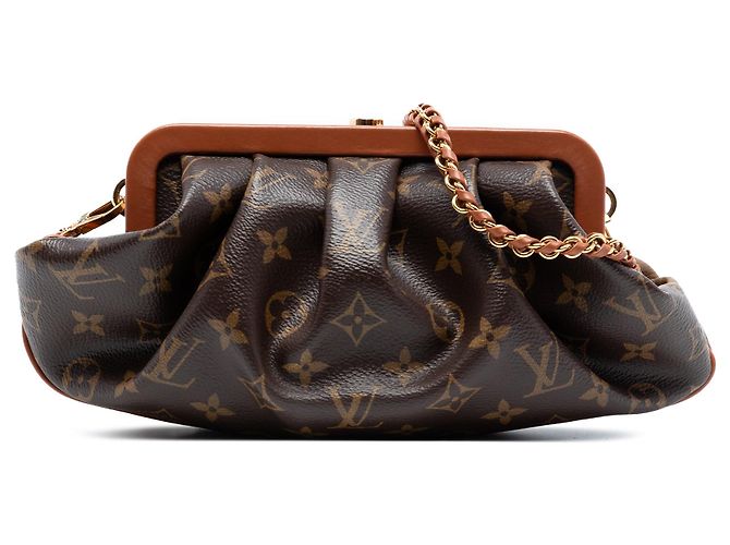 Louis Vuitton Monogram Reverse Boursicot EW Umhängetasche braun