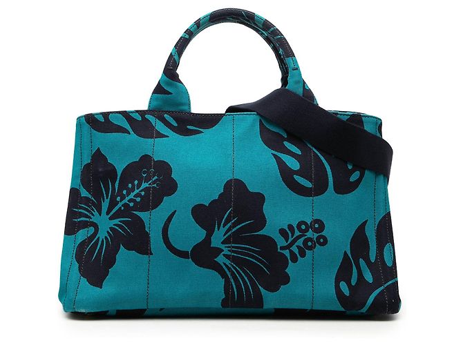 Borsa Tote e Borsa Satchel Prada Blue Canvas Canapa Hawaii