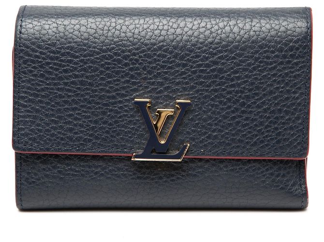 Cartera compacta Louis Vuitton Taurillon Capucines azul
