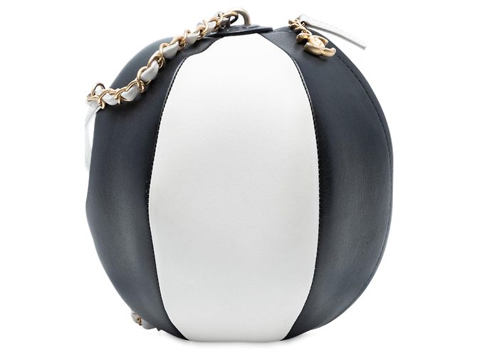 Borsa Chanel Coco Beach Ball in pelle di vitello nera Nero