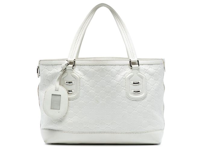 Gucci Guccissima Techno Tag Tote in Weiß