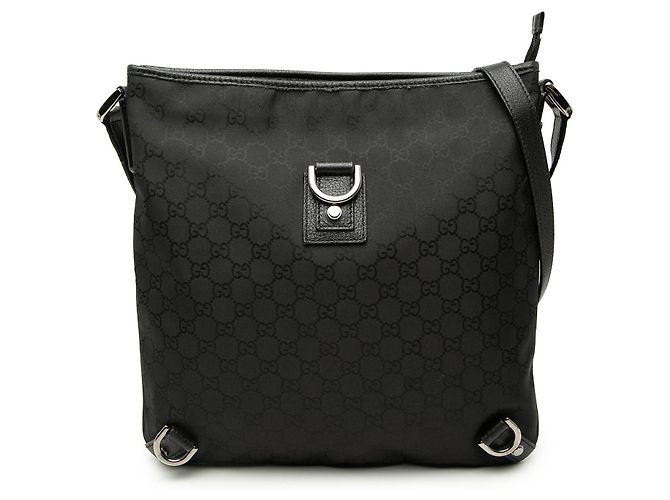Borsa a tracolla Gucci GG Nylon Abbey D Ring nera Nero