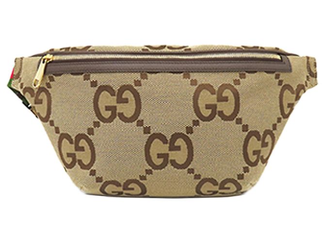 Borsa a tracolla Gucci Jumbo GG Canvas Web Beige