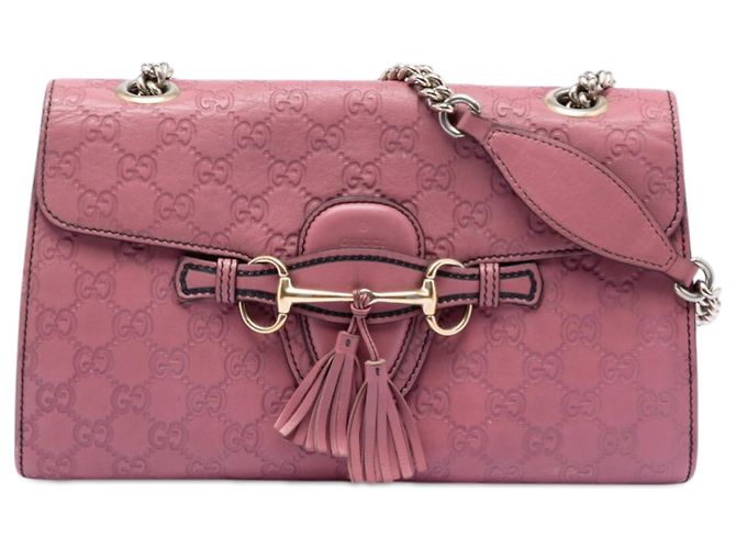 Borsa a tracolla Gucci Medium Guccissima Emily rosa