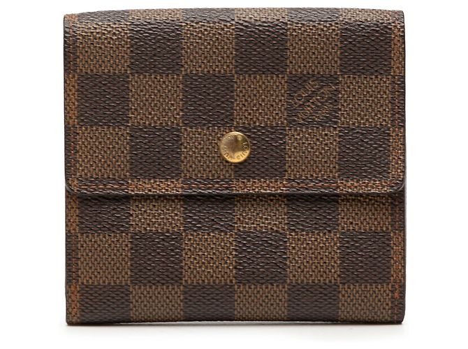 Portafoglio Elise in Damier Ebene marrone Louis Vuitton
