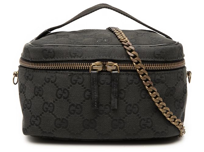 Borsa vanity Gucci GG Canvas nera Nero