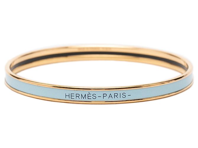 Bracciale Hermès Extra Narrow Enamel Uni Bangle 62 Costume Blu 