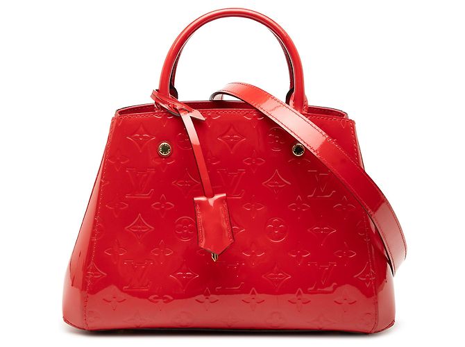 Borsa Louis Vuitton Monogram Vernis Montaigne BB rossa Rosso