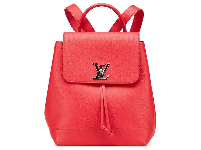 Red Louis Vuitton Taurillon Lockme Backpack
