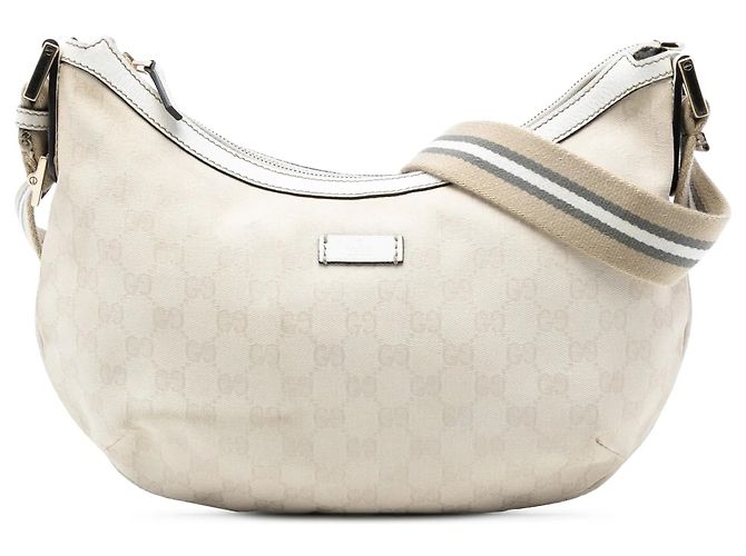 Borsa a tracolla Gucci GG Canvas Web beige