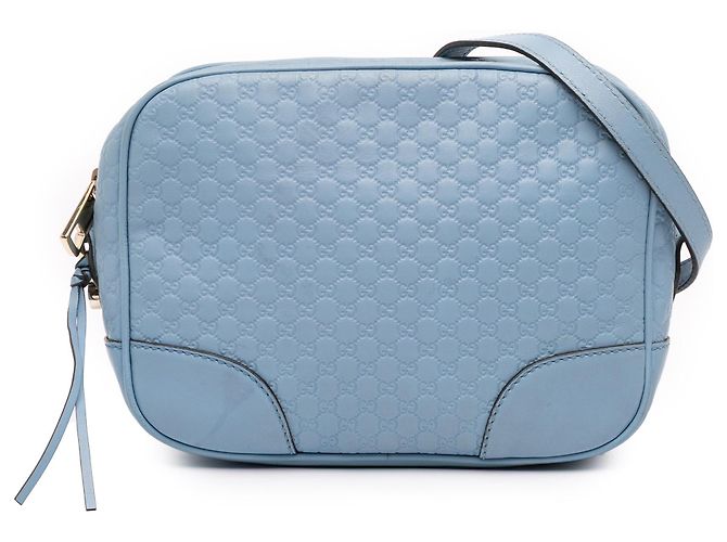 Borsa a tracolla blu Gucci Mini Microguccissima Bree