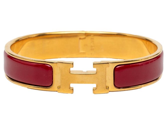 Hermès Clic H Armband schmal Email Rot PM