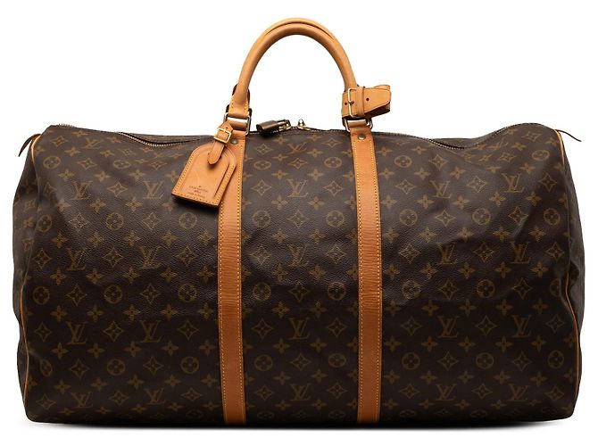 Borsa da viaggio marrone Louis Vuitton Monogram Keepall 60