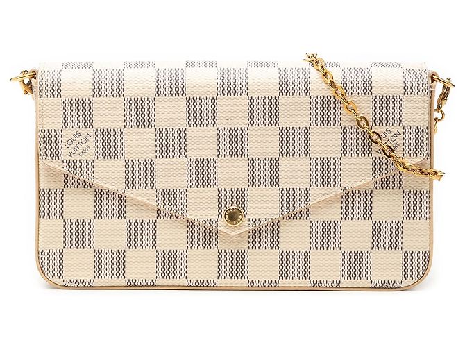 Borsa a tracolla Louis Vuitton Damier Azur bianca Bianco