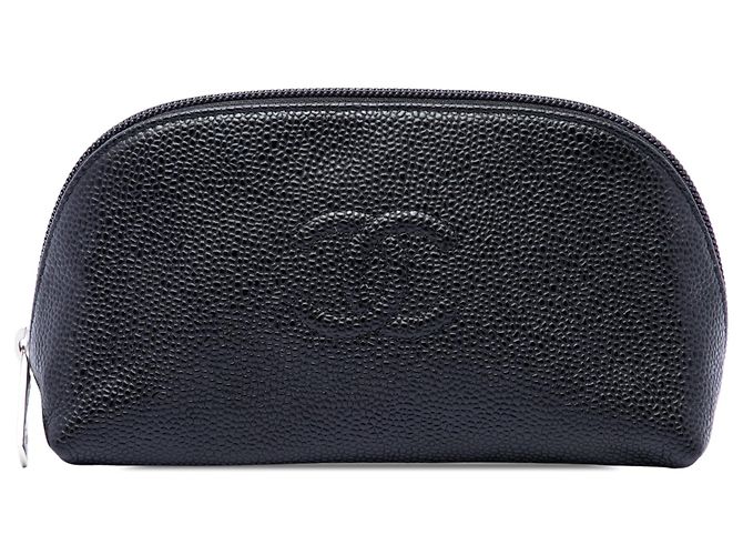 Beauty case Chanel CC Caviar nero