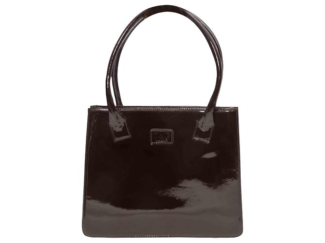 Bolsa de couro envernizado marrom Dolce & Gabbana