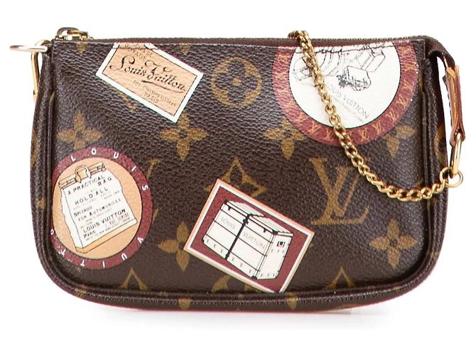 Borsa Louis Vuitton Monogram Patch Mini Pochette Accessoires marrone