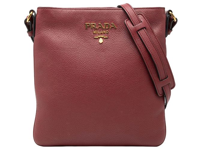 Borsa a tracolla Prada Vitello Daino rossa Rosso