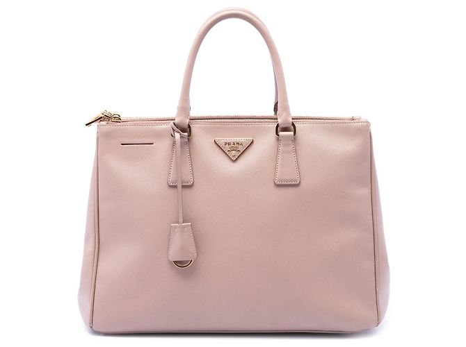 Sac à main Prada Large Saffiano Lux Galleria Double Zip marron