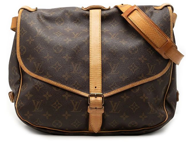 Bolsa transversal Louis Vuitton Monogram Saumur 35 marrom