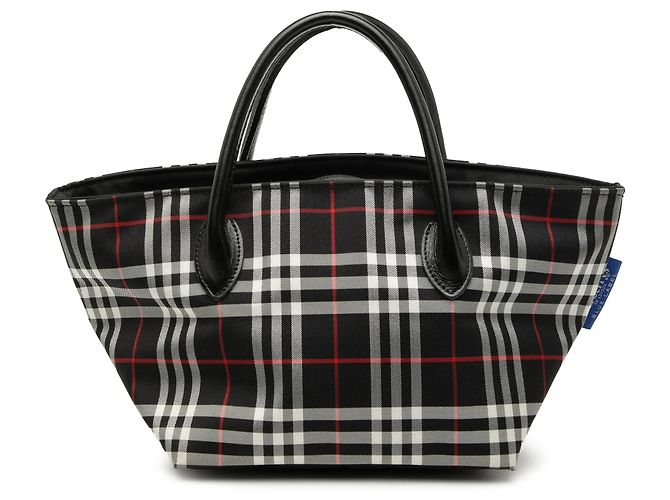 Borsa in nylon Burberry House Check nera Nero