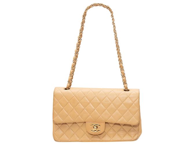 Sac Chanel 2002 Small Double Flap de couleur Tan Camel