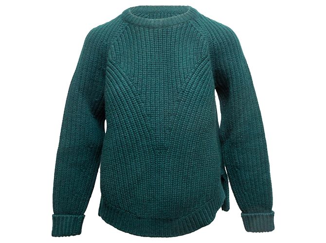 Dunkelgrüner Alexander McQueen Woll- und Kaschmirpullover Größe US M