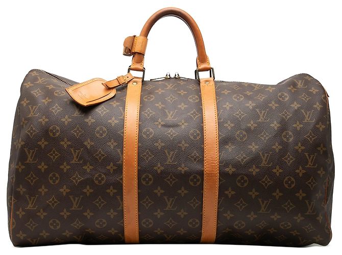 Borsa da viaggio Louis Vuitton Monogram Keepall 55 marrone