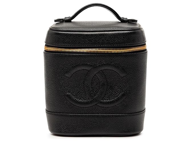 Bolsa de Vanity Chanel CC Caviar preta Preto