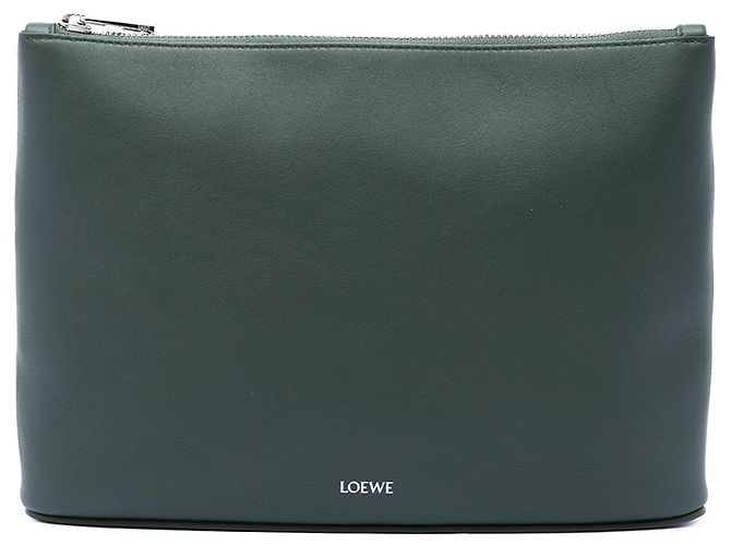 Grüne LOEWE Leder-Clutch mit Logo
