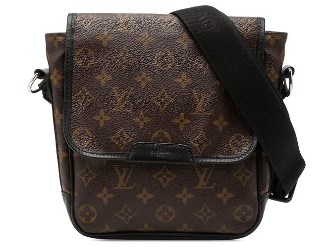 Borsa a tracolla Louis Vuitton Monogram Macassar Bass PM marrone