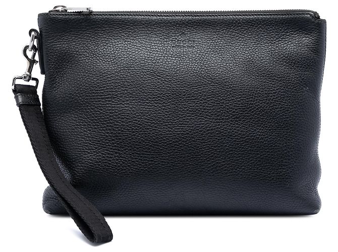 Clutch de cuero negro Gucci