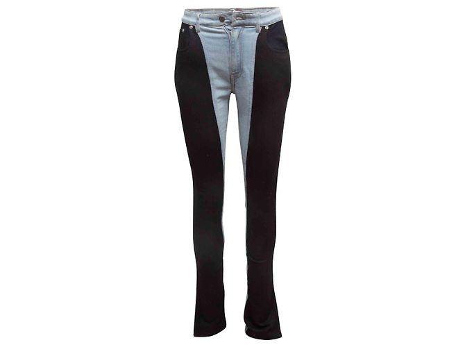 Thierry Mugler Vaqueros bitono Mugler Light Wash & Black Talla US 27 Azul