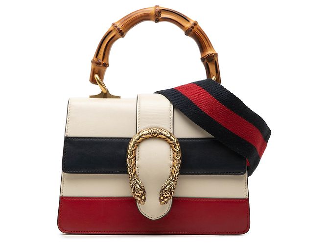 Bolsa Dionysus Gucci em couro de vitelo e bambu branco com alça Web