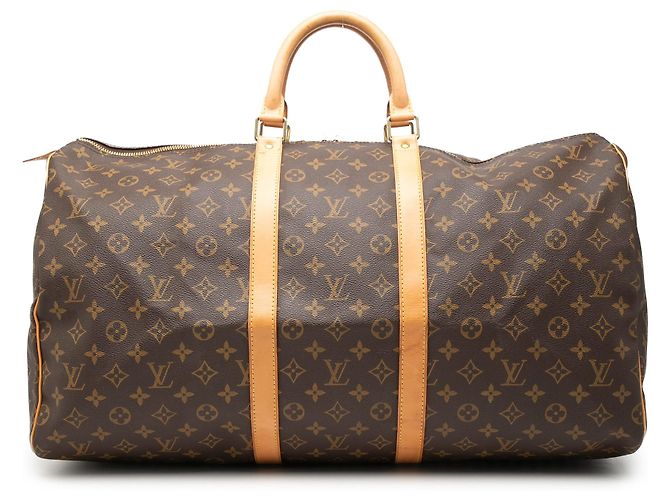Bolsa de viagem Louis Vuitton Monogram Keepall 55 marrom