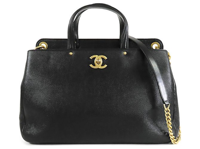 Bolsa Chanel CC Caviar preta Preto