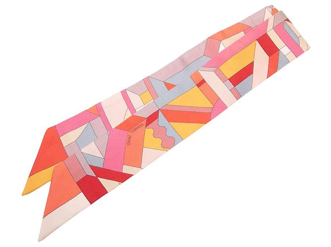 Foulard Twilly in seta Hermès Perspective Cavaliere rosa