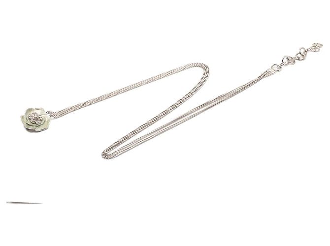 Silver Chanel Silver Plated Camellia Chain Belt Silvery