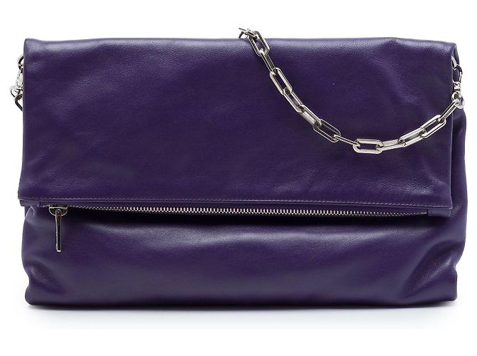 Lila Prada Soft Calf Fold Over Schultertasche