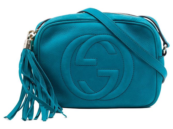 Borsa a tracolla Gucci Nubuck Soho Disco blu
