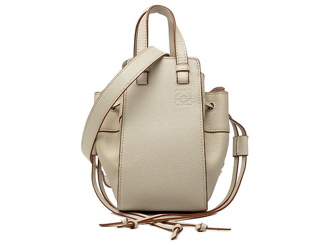 Borsa a tracolla LOEWE Mini Grained Calfskin Hammock bianca Bianco
