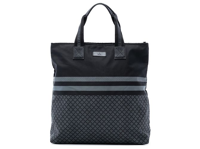 Tote in nylon nero Gucci Diamante Web