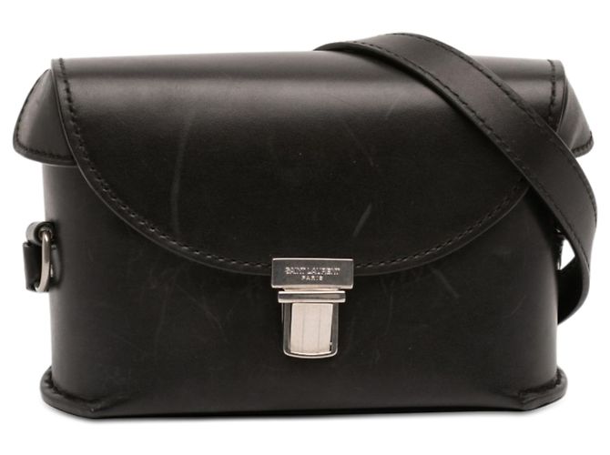 Borsa a tracolla in pelle nera Saint Laurent Tuc Box Nero