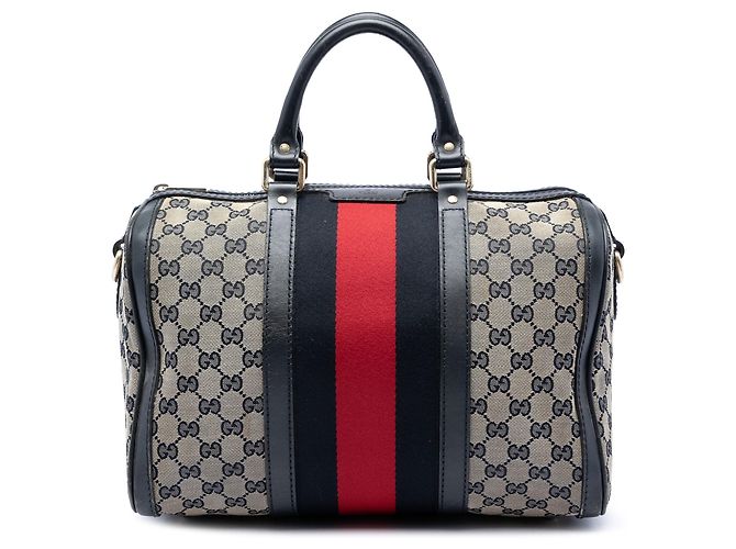 Borsa Boston e borsa satchel Gucci Medium GG Canvas Web beige