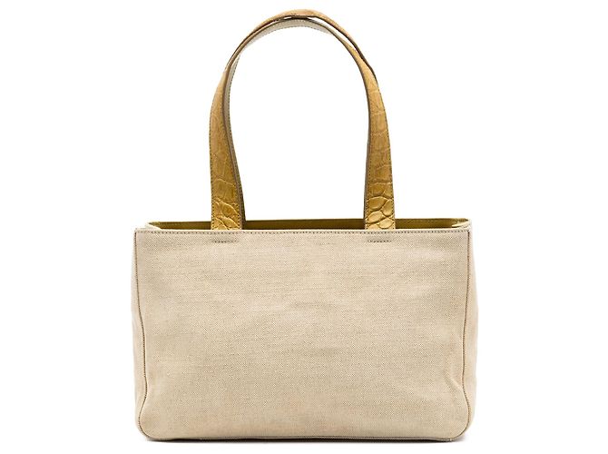 Beiger Prada Canvas Tote