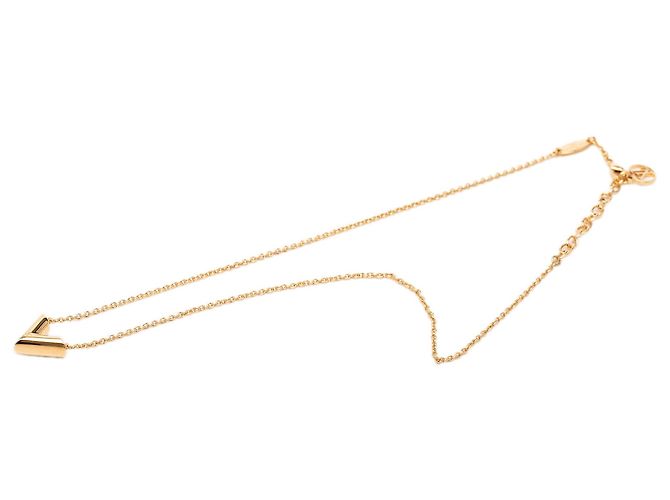 Collana con pendente Essential V placcato oro Louis Vuitton D'oro