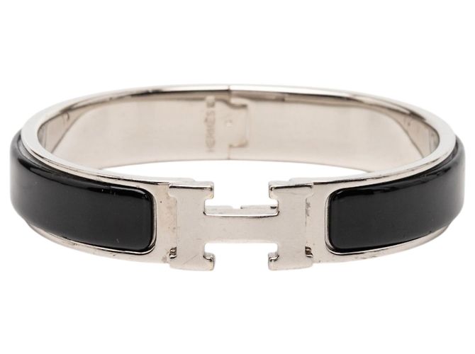 Hermès Clic H Armband schmal Email Schwarz PM