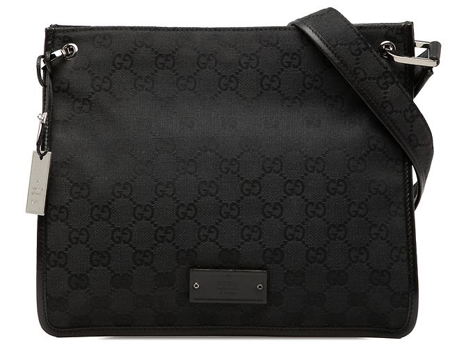 Borsa a tracolla Gucci GG Canvas nera Nero