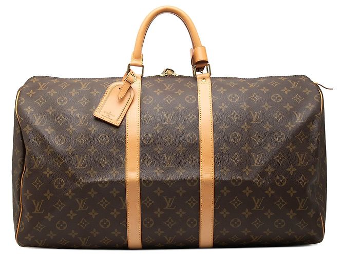 Borsa da viaggio Louis Vuitton Monogram Keepall 55 marrone